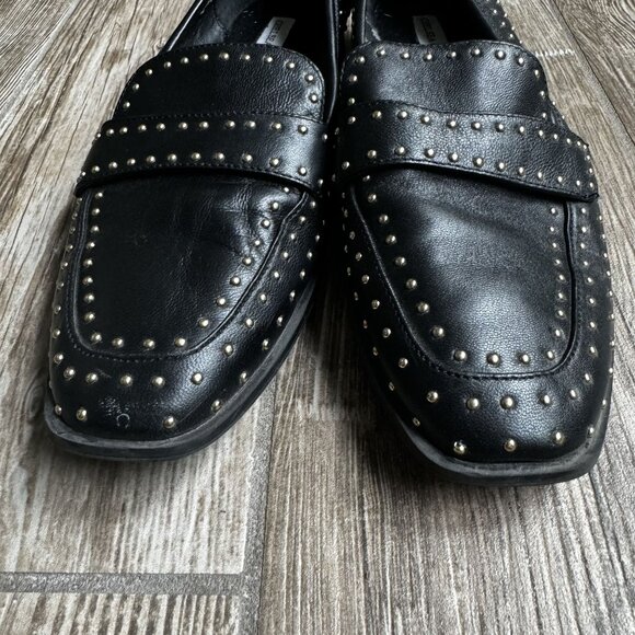 Chelsea Violet Loafers Shoes Women 9MBlack Studded Slip On Leather Whimsigoth - Picture 2 of 8